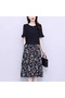 Women's Black Floral Midi Dress