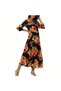 Women's Multicolor Floral Three-quarter sleeve Dress - 3