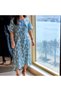 Women's Blue Floral Midi Dress - 3