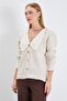Lace-Up Baby Collar Buttoned Knitwear Cardigan - 3
