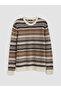 Özmarka New Season Beige Crew Neck Patterned Men's Knitwear Sweater - 5