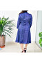 Women's Blue Plaid A-line Dress - 6
