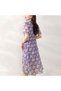 Women's Purple Floral Short sleeve Midi Dress - 5