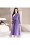 Women's Purple Long sleeve Midi Dress