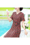 Women's Red Wrap Dress - 5