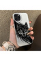 iPhone 15 Pro Max Compatible Hard Acrylic Back Silicone Edge Lens Protection Case Wolf - 3
