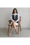 Women's Black Striped Shirt dress Long sleeve Dress - 2