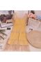 Women's Yellow Polka dot Dress - 5
