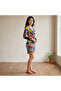 Women's Multicolor Bodycon Long sleeve Mini Dress - 2