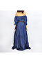 Women's Blue Off-shoulder Maxi Dress - 4