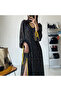 Women's Black Floral Long sleeve Midi Dress - 7