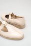 Women's Patent Leather Rubber Band Ballerina Shoes Beige - 3