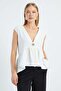 Single Button Ayrobin Fabric Vest - 3