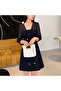 Women's Black A-line Dress - 5