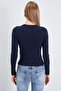 Basic Crew Neck Slim Fit Crop Blouse - 7