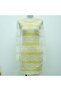 Women's Yellow Striped Long sleeve Dress - 3