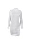 Women's White Bodycon Long sleeve Dress - 5
