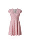 Women's Red Floral A-line Dress - 2