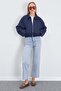 Zippered Polo Collar Bomber Jacket - 6