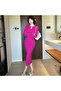 Women's Rose Long sleeve Maxi Dress - 2