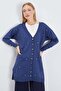 Stone Embroidered V-Neck Knitwear Cardigan - 7