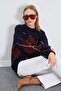 Baklava Patterned Oversize Sweater - 2