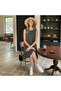 Women's Black Polka dot Sleeveless Dress - 4