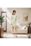 Women's Yellow Striped Long sleeve Dress - 8