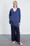 V-Neck Cardigan with Sleeve Button Detail - 3