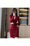Women's Burgundy Bodycon Mini Dress - 5