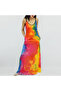 Women's Pink Tie-dye print Maxi Dress - 4