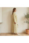 Women's Yellow Floral Long sleeve Maxi Dress - 4