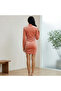 Women's Pink Turtleneck Long sleeve Mini Dress - 3