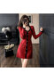 Women's Red Mini Dress - 4