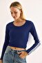 Women's Striped Blouse Navy Blue
