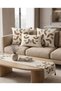 Olivea 4-Piece Punch Embroidered Botanical Cushion & Runner Set – 2 Square + 1 Rectangular Cushion Cover + 1 Runner American Service Set - 3