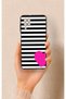 Samsung A12 Compatible Striped Heart Pattern Silicone Case