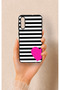 Samsung A50 Compatible Striped Heart Patterned Silicone Case