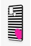 Samsung A21S Compatible Striped Heart Pattern Silicone Case - 4