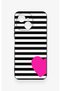 Tecno Spark 40C Compatible Striped Heart Pattern Silicone Case - 2