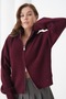 Women's Mock Neck Double Zippered Knitwear Cardigan - 2