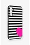 Samsung A24 Compatible Striped Heart Patterned Silicone Case - 3