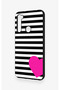 Redmi Note 8 Compatible Striped Heart Pattern Silicone Case - 4