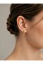 Gold Color Zircon Stone Messika Model Hoop Women's Earrings - 2