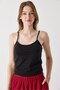 Women's Strappy Crop Blouse Black - 2