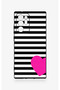 Samsung Note 20 Ultra Compatible Striped Heart Pattern Silicone Case - 2