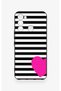 Tecno Spark 8C Compatible Striped Heart Pattern Silicone Case - 2