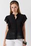 Blouse with Ruffle Detail on the Shoulders, Black