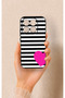 Mi 17 5g Compatible Striped Heart Pattern Silicone Case