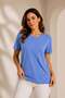 Women's Stone Detailed Crew Neck Oversize Tshirt Blue